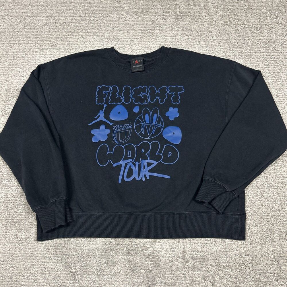 Jordan Womens Small Brooklyn Sweatshirt Artist Series Flight World Tour Fleece